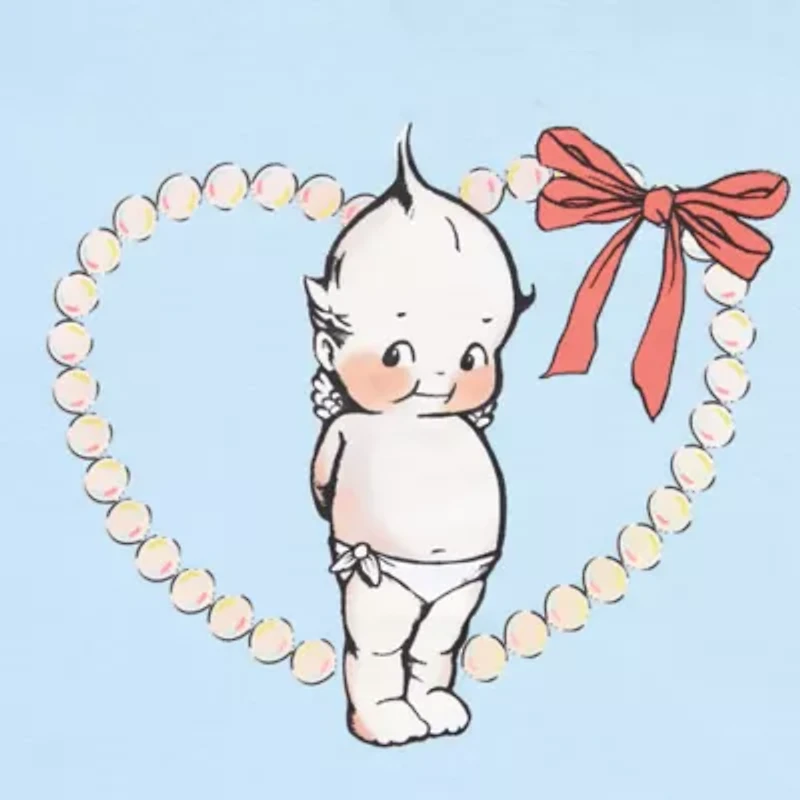 New World Kewpie Boyfriend Tee Womens Juniors Crew Neck Short Sleeve Regular Fit Graphic T-Shirt