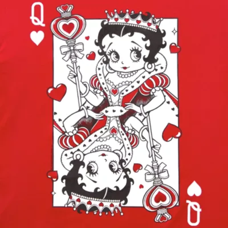 New World Womens Juniors Crew Neck Short Sleeve Loose Fit Betty Boop Graphic T-Shirt