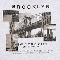 New World Brooklyn Oversized Tee Womens Juniors Crew Neck Short Sleeve Graphic T-Shirt