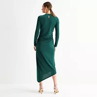 Worthington Womens Long Sleeve Midi Bodycon Dress