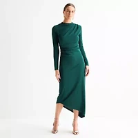 Worthington Womens Long Sleeve Midi Bodycon Dress