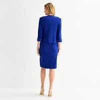 Maya Brooke Womens Applique Jacket Dress