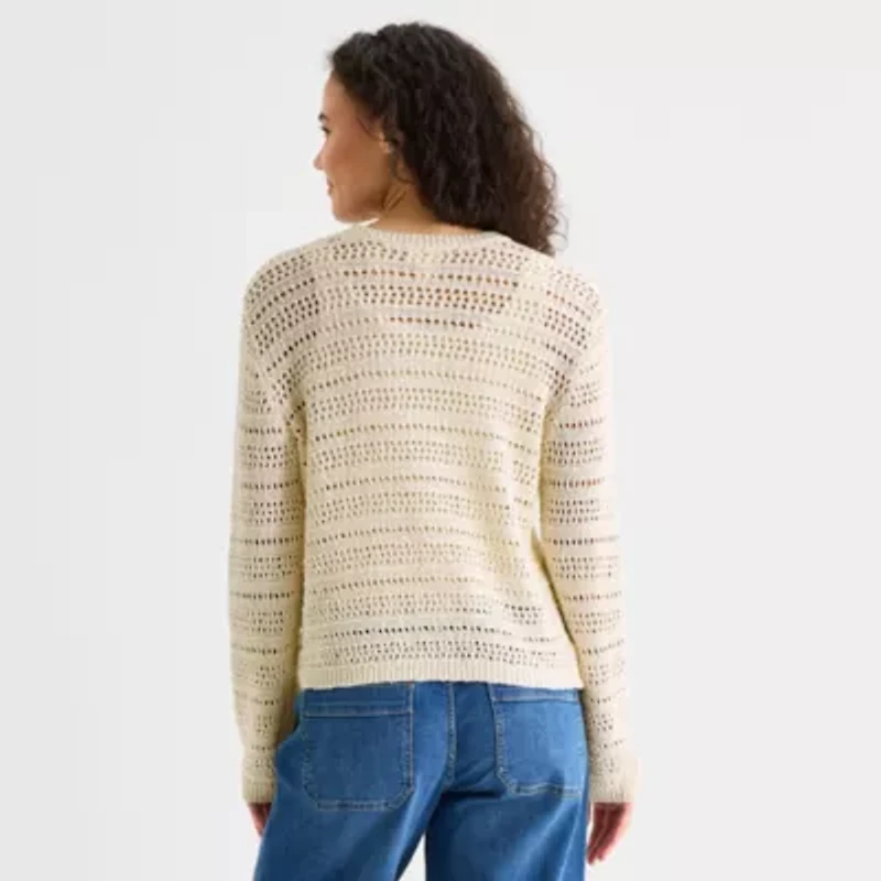 a.n.a Tall Womens Crew Neck Long Sleeve Pullover Sweater