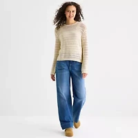 a.n.a Tall Womens Crew Neck Long Sleeve Pullover Sweater