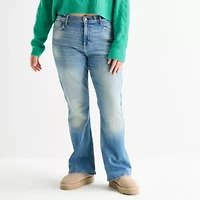 Arizona Womens Juniors Plus Mid Rise Bootcut Jean