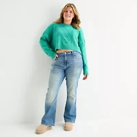 Arizona Womens Juniors Plus Mid Rise Bootcut Jean
