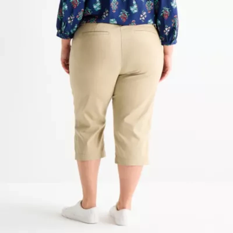St. John's Bay Womens Plus High Rise Capri Pant