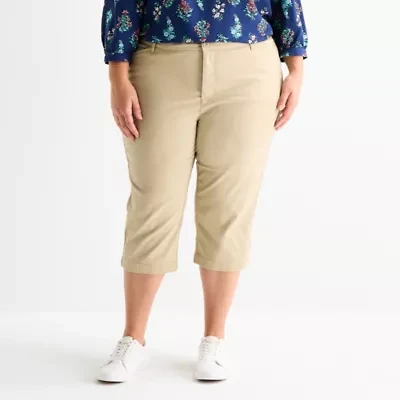 St. John's Bay Womens Plus High Rise Capri Pant