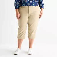 St. John's Bay Womens Plus High Rise Capri Pant