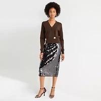 Worthington Womens V Neck Long Sleeve Button Cardigan