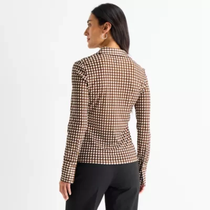 Worthington Womens Long Sleeve Blouse