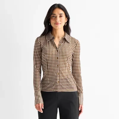 Worthington Womens Long Sleeve Blouse