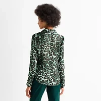 Worthington Womens Cuffed Long Sleeve Regular Fit Button-Down Shirt