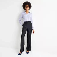 Worthington Womens Cuffed Long Sleeve Slim Fit Button-Down Shirt