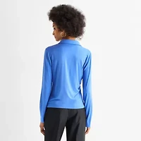 Worthington Womens Fitted Long Sleeve Regular Fit Button-Down Shirt