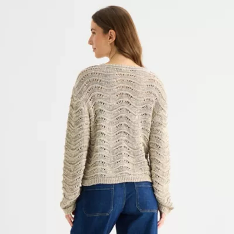 a.n.a Womens Crew Neck Long Sleeve Pullover Sweater