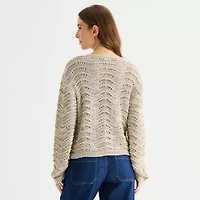 a.n.a Womens Crew Neck Long Sleeve Pullover Sweater