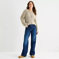 a.n.a Womens Crew Neck Long Sleeve Pullover Sweater