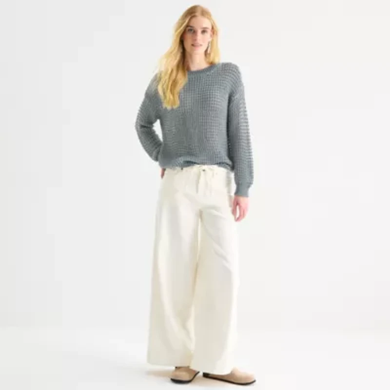 a.n.a Womens Crew Neck Long Sleeve Pullover Sweater