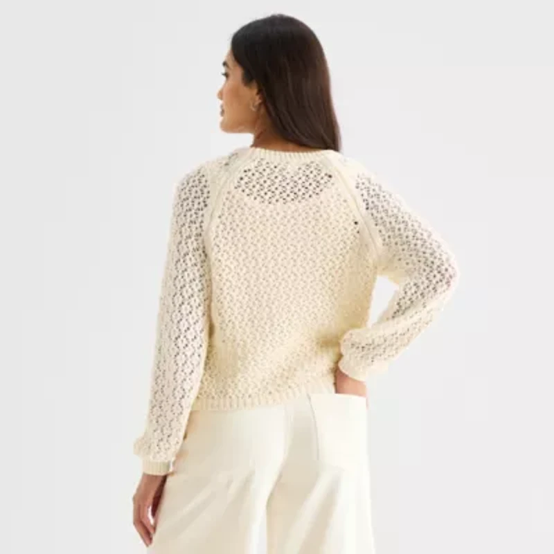 a.n.a Womens Crew Neck Long Sleeve Pullover Sweater