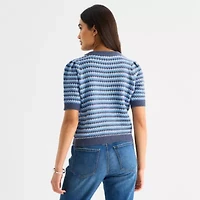 a.n.a Womens Crew Neck Short Sleeve Pullover Sweater