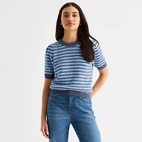 a.n.a Womens Crew Neck Short Sleeve Pullover Sweater