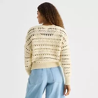 a.n.a Womens Crew Neck Long Sleeve Button Cardigan