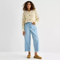 a.n.a Womens Crew Neck Long Sleeve Button Cardigan