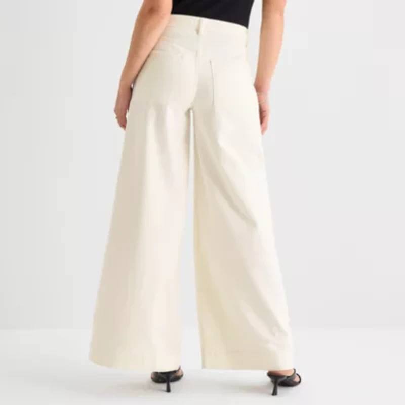 a.n.a Womens Mid Rise Wide Leg Jean