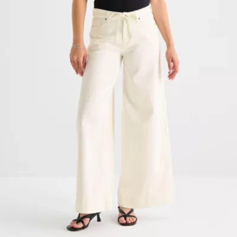 a.n.a Womens Mid Rise Wide Leg Jean