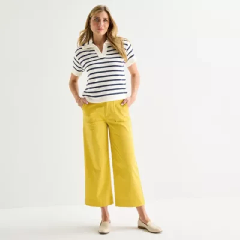 St. John's Bay Womens Short Sleeve Polo Sweater