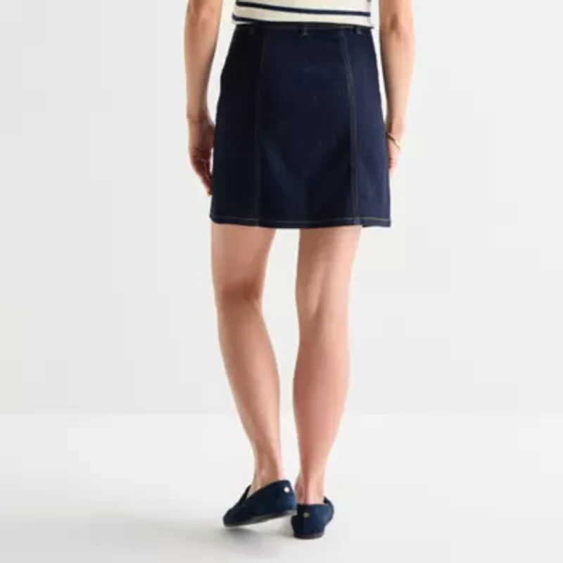 St. John's Bay Womens High Rise Mini A-Line Skirt