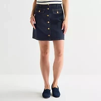 St. John's Bay Womens High Rise Mini A-Line Skirt