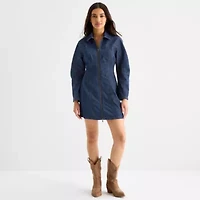 a.n.a Womens Long Sleeve Midi A-Line Dress