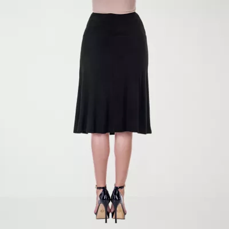 24seven Comfort Apparel Womens Mid Rise A-Line Skirt