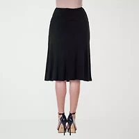 24seven Comfort Apparel Womens Mid Rise A-Line Skirt