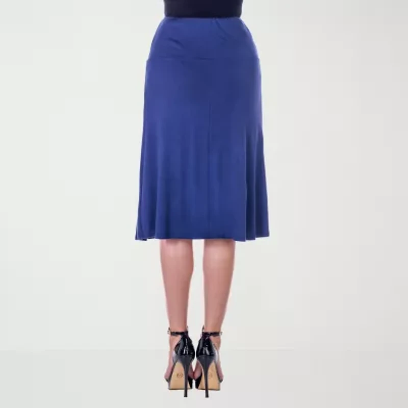 24seven Comfort Apparel Womens Mid Rise A-Line Skirt