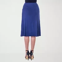 24seven Comfort Apparel Womens Mid Rise A-Line Skirt