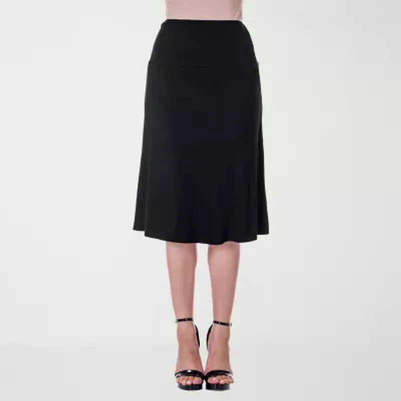 24seven Comfort Apparel Womens Mid Rise A-Line Skirt