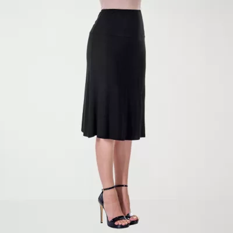 24seven Comfort Apparel Womens Mid Rise A-Line Skirt
