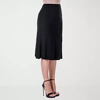 24seven Comfort Apparel Womens Mid Rise A-Line Skirt