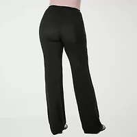 24seven Comfort Apparel Womens Wide Leg Mid Rise Drawstring Pant