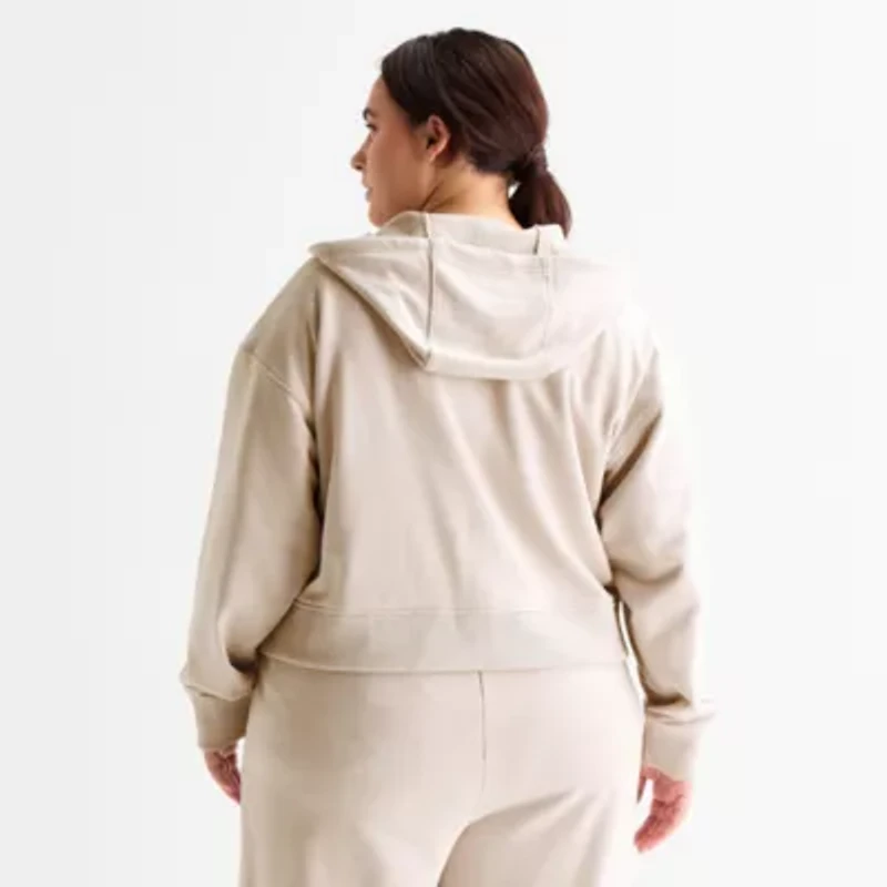 Xersion Womens Plus Long Sleeve Zipper Active Hoodie