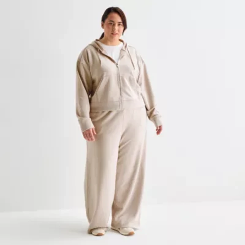 Xersion Womens Plus Long Sleeve Zipper Active Hoodie