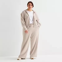 Xersion Womens Plus Wide Leg Mid Rise Active Pull-On Pant