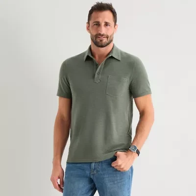 mutual weave Mens Regular Fit Short Sleeve Polo Shirt