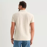 mutual weave Mens Regular Fit Short Sleeve Polo Shirt