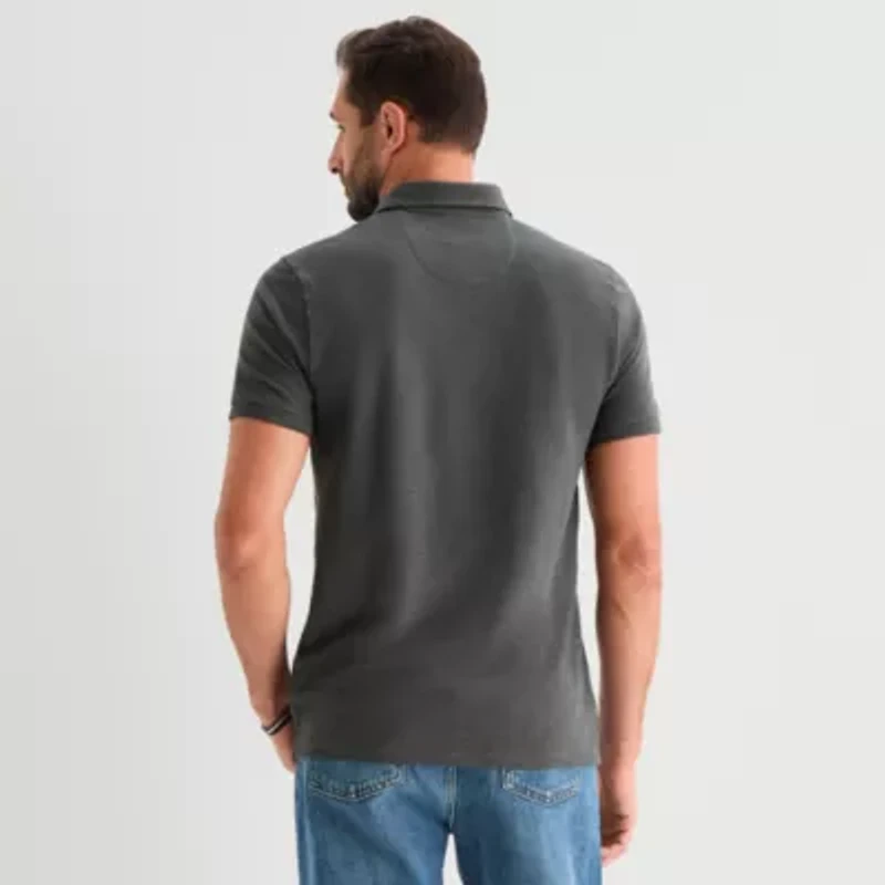 mutual weave Mens Regular Fit Short Sleeve Polo Shirt