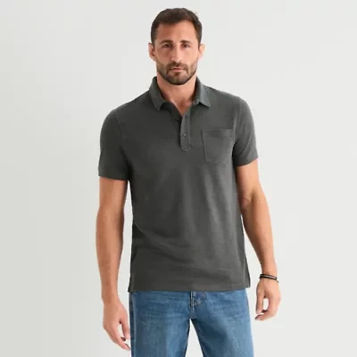 mutual weave Mens Regular Fit Short Sleeve Polo Shirt