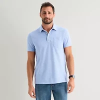 mutual weave Mens Regular Fit Elbow Sleeve Polo Shirt
